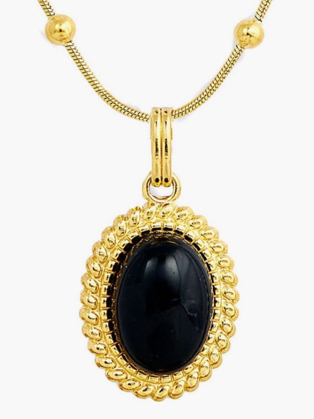 NWT Savvy Cie Jewels Boxed Onyx Stud Earrings & Pendant Necklace Set - Picture 2 of 3